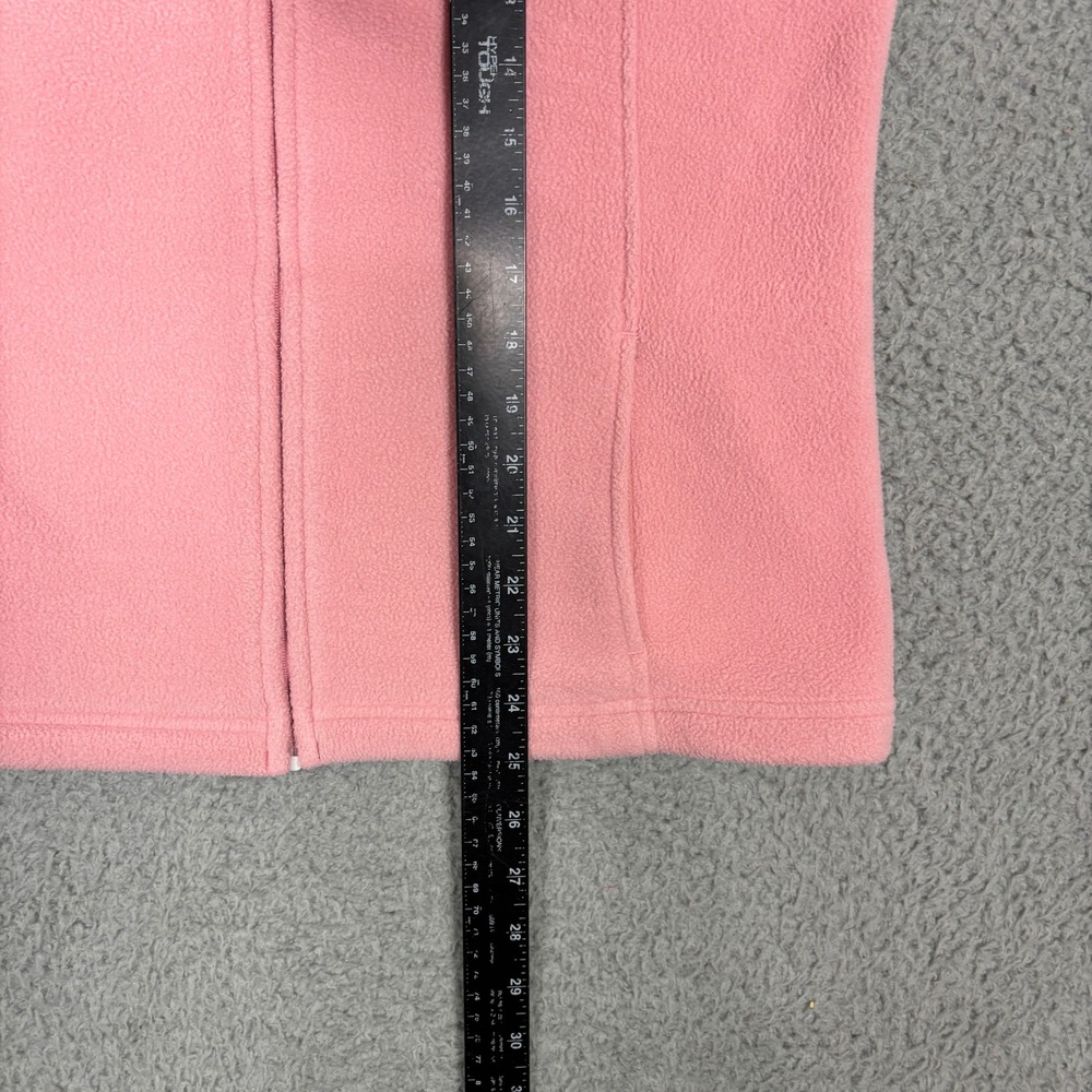 LL Bean Vest Womens M Pink 259068 Fleece Full Zip Mock Neck Pockets Stretch - Picture 7 of 7